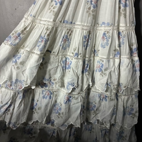 LOVESHACKFANCY Valina Maxi Dress Flutter Sleeve floral cotton coquette XS 0/2 - Picture 11 of 15